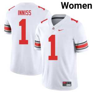 Brandon Inniss Womens Official #1 OSU White College Football Jerseys 707317-496 - Image 1