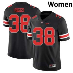 Eli Riggs Womens OSU Buckeyes Blackout College Football #38 Alumni Jerseys 397926-519 - Image 1