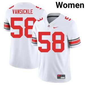 Gabe VanSickle Stitched Womens White College Football #58 OSU Buckeyes Jersey 319320-923 - Image 1