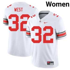 Isaiah West #32 White College Football Womens Embroidery Ohio State Buckeyes Jerseys 381739-224 - Image 1