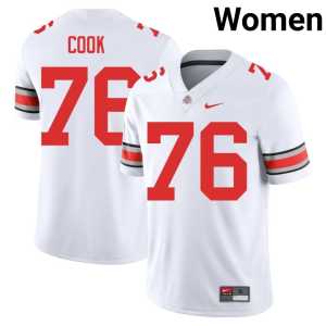 Jake Cook White Go Bucks #76 University Womens College Football Jerseys 421935-557 - Image 1