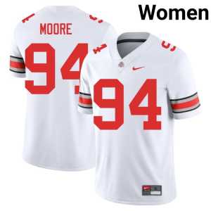 Jason Moore NCAA College Football White Women Buckeye Nation #94 Jerseys 268446-343 - Image 1