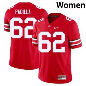 Joshua Padilla #62 College Football Scarlet Women's Game The Fighting Buckeyes Jerseys 586529-687 - Image 1