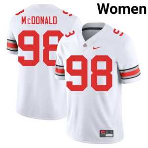 Kayden McDonald Go Bucks White #98 Game Women College Football Jerseys 296214-211 - Image 1
