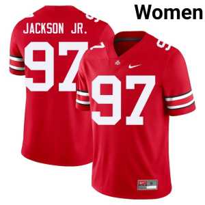 Kenyatta Jackson Jr. Scarlet Alumni Go Bucks #97 Women's College Football Jerseys 497397-488 - Image 1
