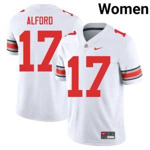 Tarvos Alford College Football Ohio State White #17 Women's 2025 Jerseys 309606-614 - Image 1