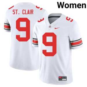 Tavien St. Clair #9 Women's Alumni White Ohio State Buckeyes College Football Jerseys 188742-856 - Image 1