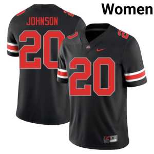 Cincere Johnson The Buckeyes #20 NCAA College Football Womens Blackout Jersey 505192-461 - Image 1