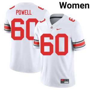 Jaxon Powell #60 The Fighting Buckeyes College Football Embroidery White Women's Jerseys 216174-473 - Image 1
