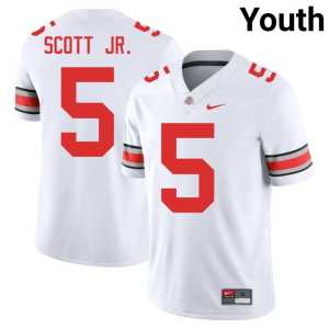 Aaron Scott Jr. College Football White Replica #5 Ohio State Youth Jersey 985619-463 - Image 1