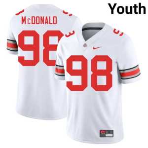 Kayden McDonald White The Ohio State Stitched College Football #98 Youth Jersey 513803-152 - Image 1