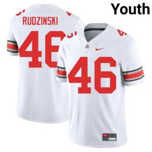 Ryan Rudzinski #46 College Football 2025 Youth White Buckeye Nation Jerseys 789641-894 - Image 1