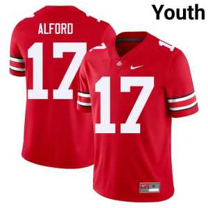 Tarvos Alford College Football Youth Buckeye Nation Scarlet #17 University Jerseys 859510-914 - Image 1