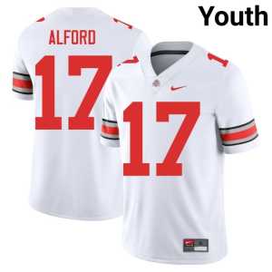 Tarvos Alford College Football Youth White Game #17 The Fighting Buckeyes Jerseys 343039-250 - Image 1